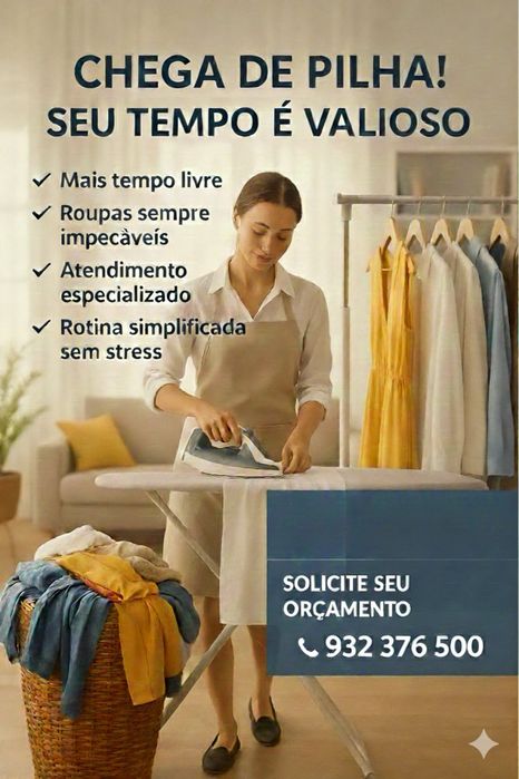 Ironing service. Enough with the pile—your time is valuable!