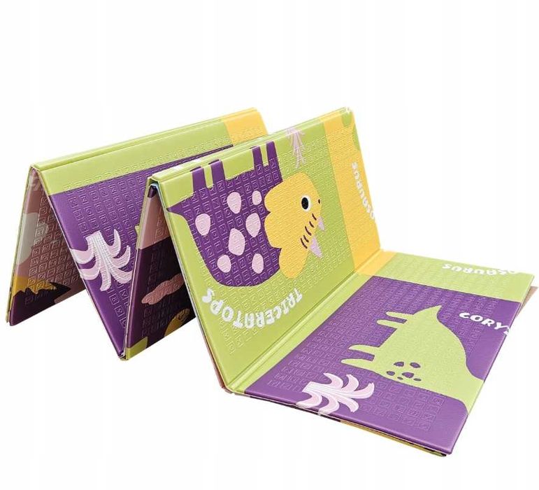 Mata piankowa edukacyjna dla dzieci składana 200x180 zwierzęta