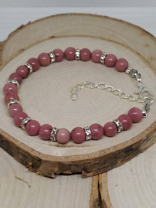 Rodonit ...Piękna bransoletka z rodonitu(na traumę i miłość)