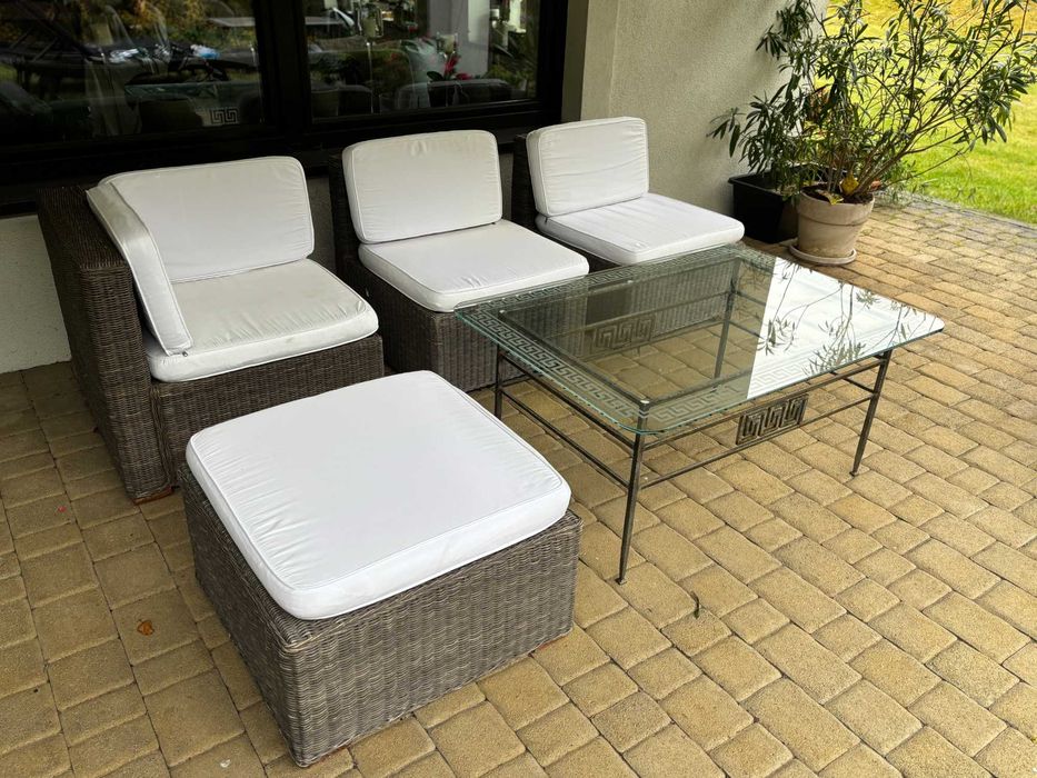 Zestaw Wypoczynkowy Ogrodowy na taras modułowy Rattanowy