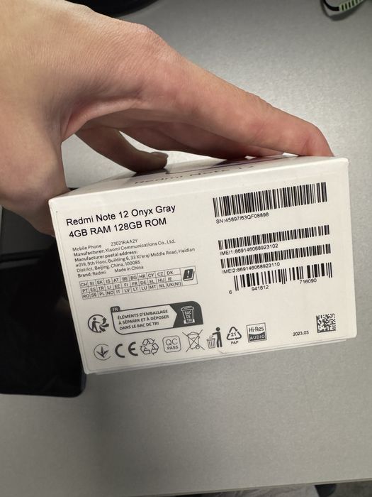 мобільний телефон Xiaomi Redmi Note 12 Onyx Gray 4GB RAM 128 GB ROM