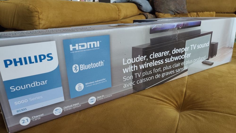 Philips TAB5305/12 Zestaw Soundbar 2.1 Bluetooth Subwoofer Komplet Stan BDB