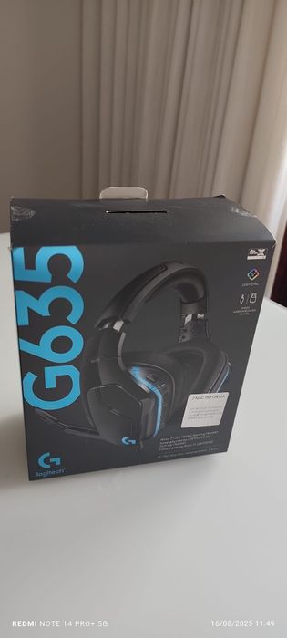 Logitech G G635 Conjunto de auscultadores e microfone acoplado Preto,
