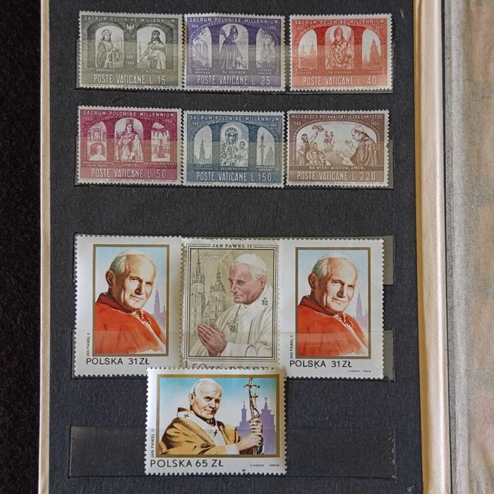 Klaser znaczków 32 szt Watykan Jan Paweł II Polska międzywojenne