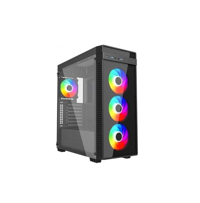 FV23 DUŻA Obudowa Fornax K700 GAMING ATX Okno Szkło 4 wentylatory ARGB