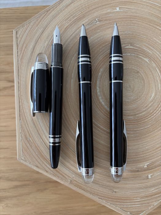 Conjunto Montblanc StarWalker (Tinteiro, Esferográfica, Lapiseira) + Bolsa Pele – Full Set