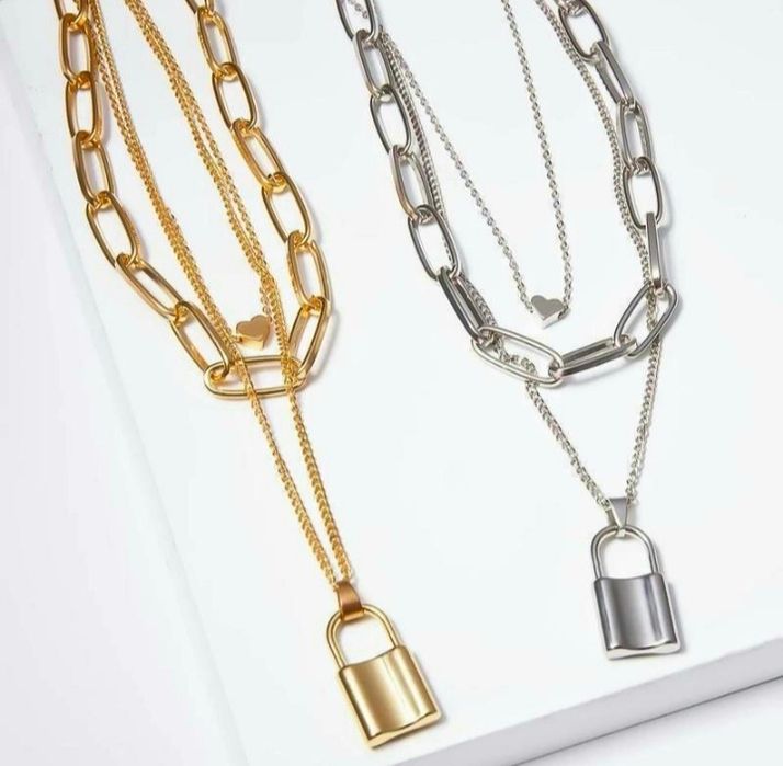 Серебряный комплект серебро 925, стильные цепочки , набор цепочек и