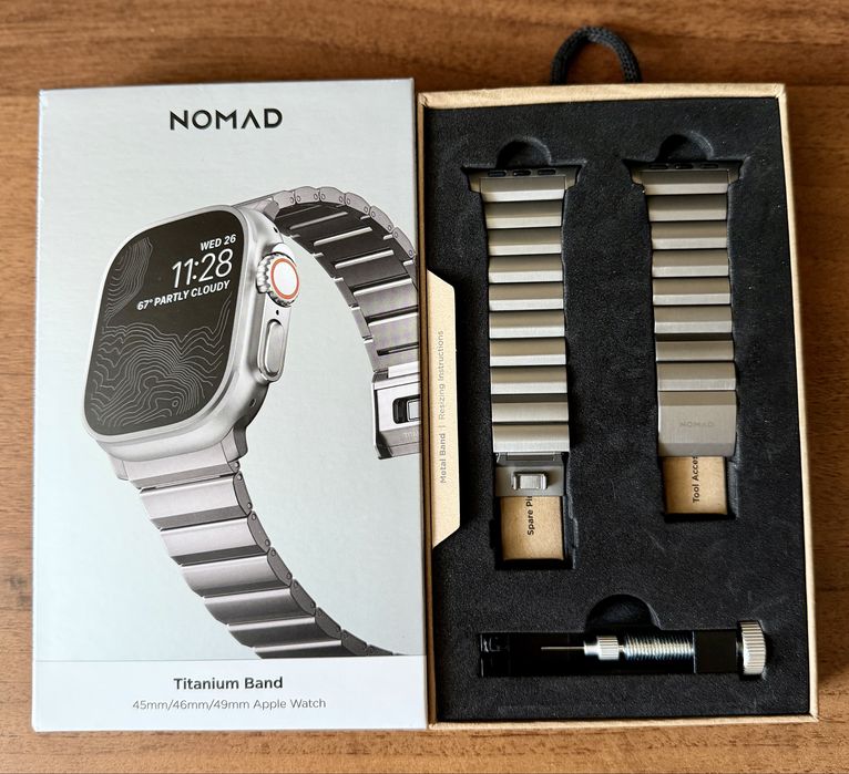 Титановий ремінець Nomad Titanium Band V2 Natural для Apple Watch 49мм | 46мм | 45мм | 44мм (NM014858858)