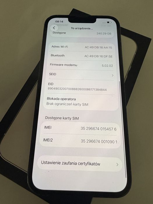 iPhone 13 Pro 256gb Sierra Blue Idealny Stan Bateria 100%