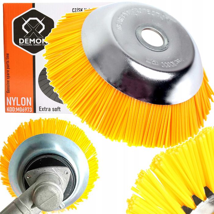 SZCZOTKA NYLONOWA 200mm Tarczowa Tarcza Do Kosy Podkaszarki Spalinowej