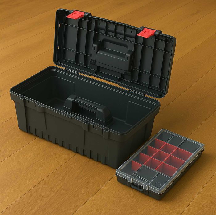 2w1 Mocna Skrzynka Narzędziowa Walizka Warsztatowa + Gratis Organizer
