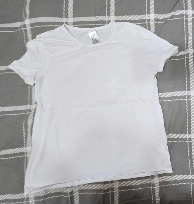 Biały T-Shirt w-f z Decthlon 150-156