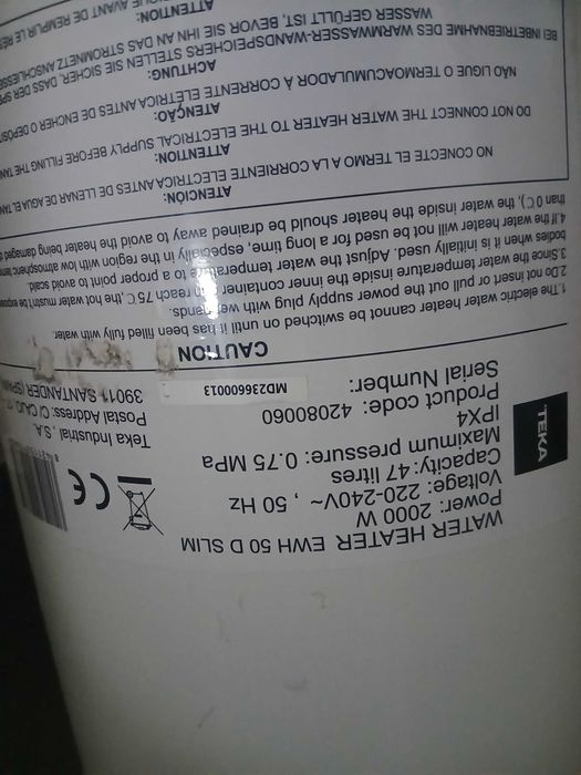 termoacumulador Teka