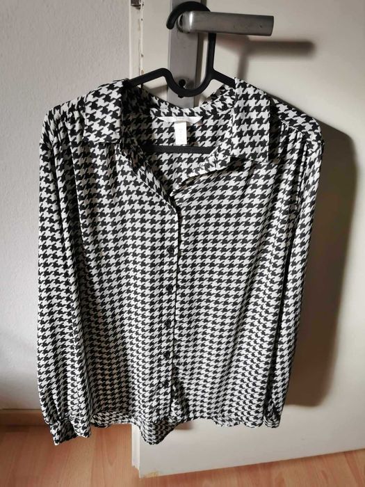 Damska nowa elegancka koszula w kratę w pepitkę pepitka H&M M 38
