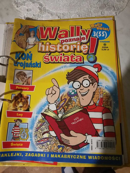 Wally Poznaje historię świata 5 numerów segregator naklejki