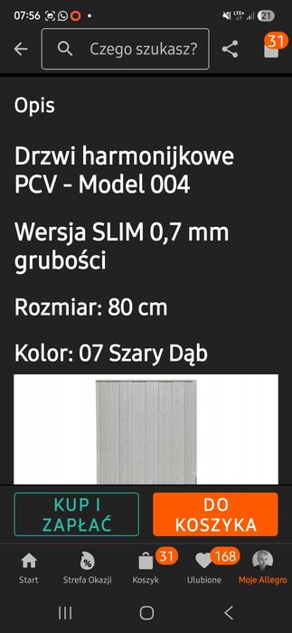 Drzwi przesuwne harmonijkowe  80