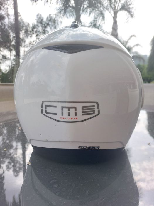Capacete de mota branco CMS