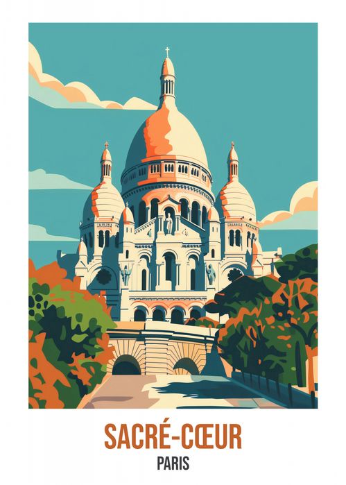Plakat 50x70cm Sacr-Cur, Paris