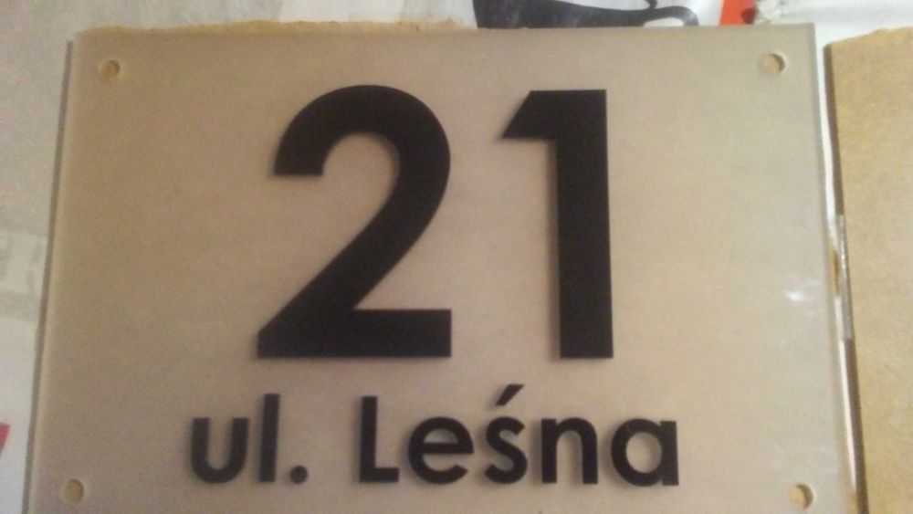 numer domu 21 tabliczka adresowa 3D ulica leśna