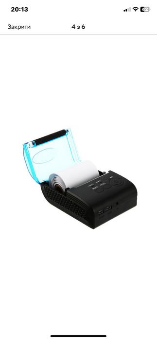 Мобільний термопринтер для чеків POS принтер Mini ZJ 5805 Bluetooth