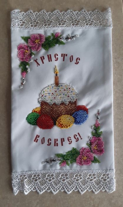 Вишитий рушник на кошик