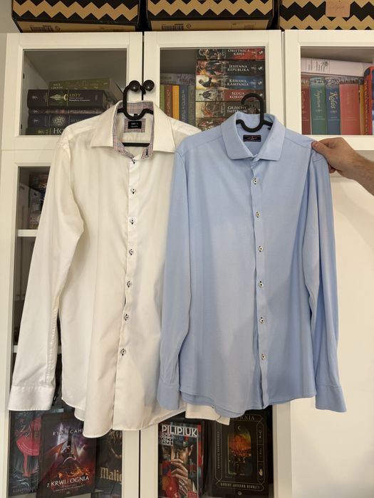 Dwie męskie koszule smart casual – komplet | rozmiar L (EU 41/42)