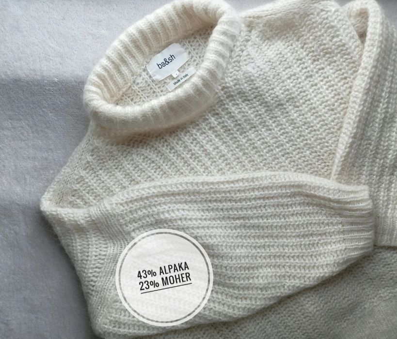 Sweter Ba&sh alpaka + moher z dodatkiem