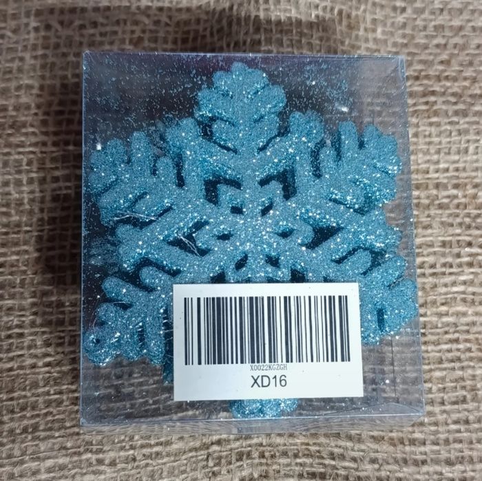 Zestaw 24 szt. śnieżynek brokatowych