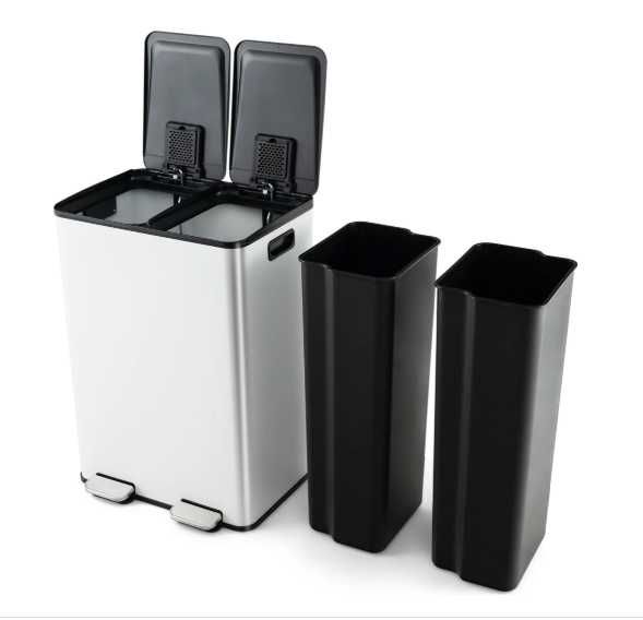 Kosz na śmieci COSTWAY 2 komory, 2 x 30 l biały