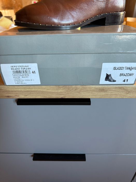Botki sztyblety - skóra naturalna - 41 Venezia- OKAZJA