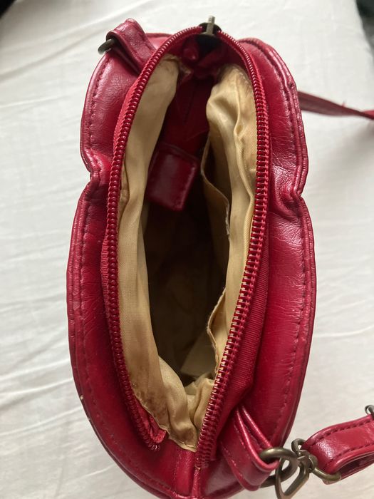 Torebka retro mała pasek ciemna czerwień czerwona urocza stan bdb