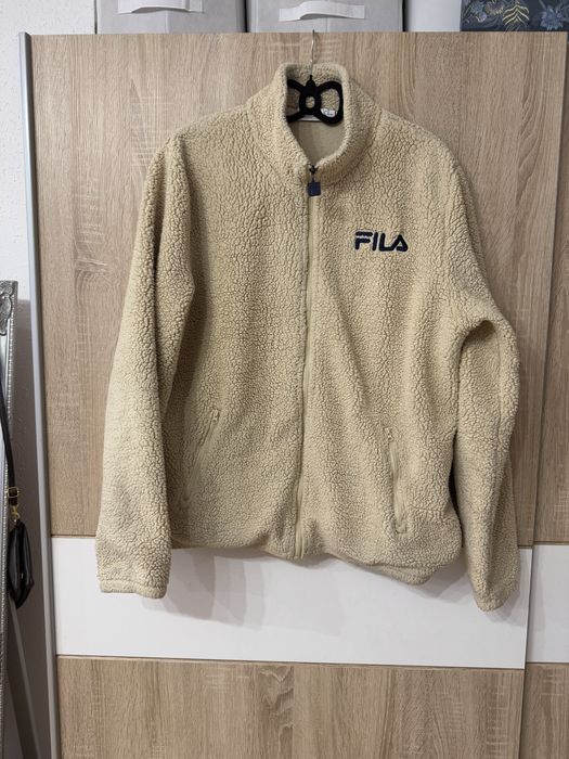 Kurtka polarowa Fila XL fleece teddy plus size modna viral