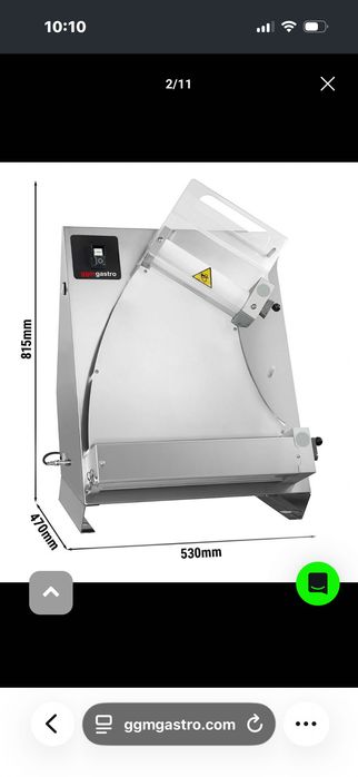 Wałkownica do ciasta - do pizzy Ø400mm - grubość ciasta od 1mm do 4mm