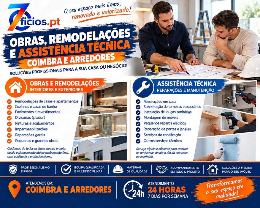 Obras, Remodelações e Assistência Técnica em Coimbra