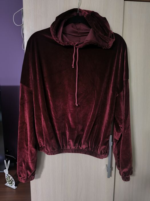 Welurowa bluza bordo xxl