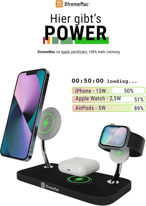 X-MAG PRO: Беспроводное зарядное устройство 3-в-1   Apple MagSafe