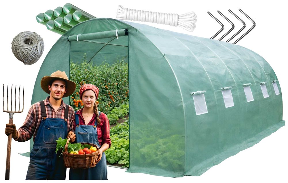 Tunel foliowy ogrodowy szklarnia na warzywa 3x8m folia OCYNK 25mm