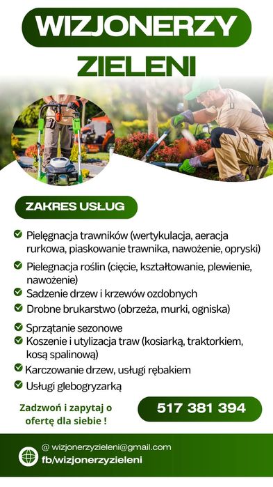 Usługi ogrodnicze- pielęgnacja ogrodów
