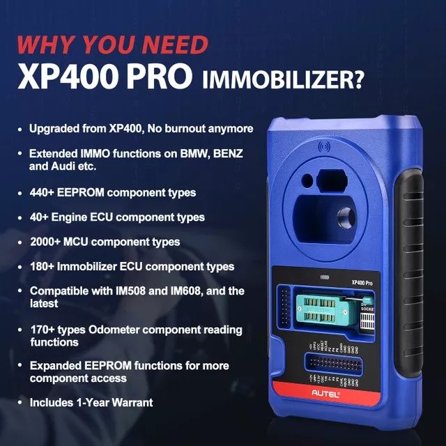 Leitor programação Chaves Autel XP400 PRO para IM508/608/608P SELADO