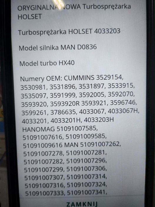 Sprzedam Turbine po regeneracji