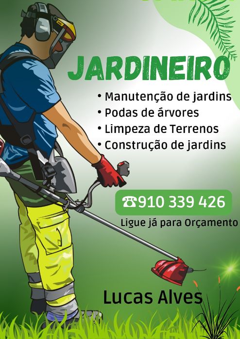 Manutenção de jardins 
• Podas de árvores 
• Limpeza de Terrenos 
• Construção de jardins e Relvados