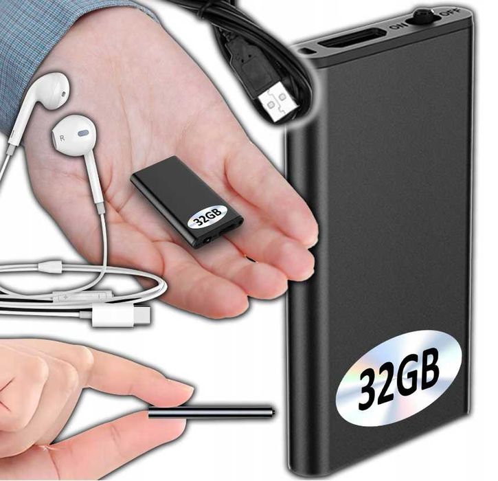 Mini DYKTAFON Szpiegowski Podsłuch Aktywacja Głos | WYPRZEDAŻ -20%