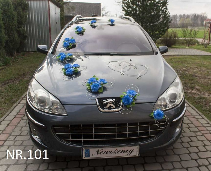 Dekoracja na samochód WZÓR 101 Ozdoby na samochód niebieskie