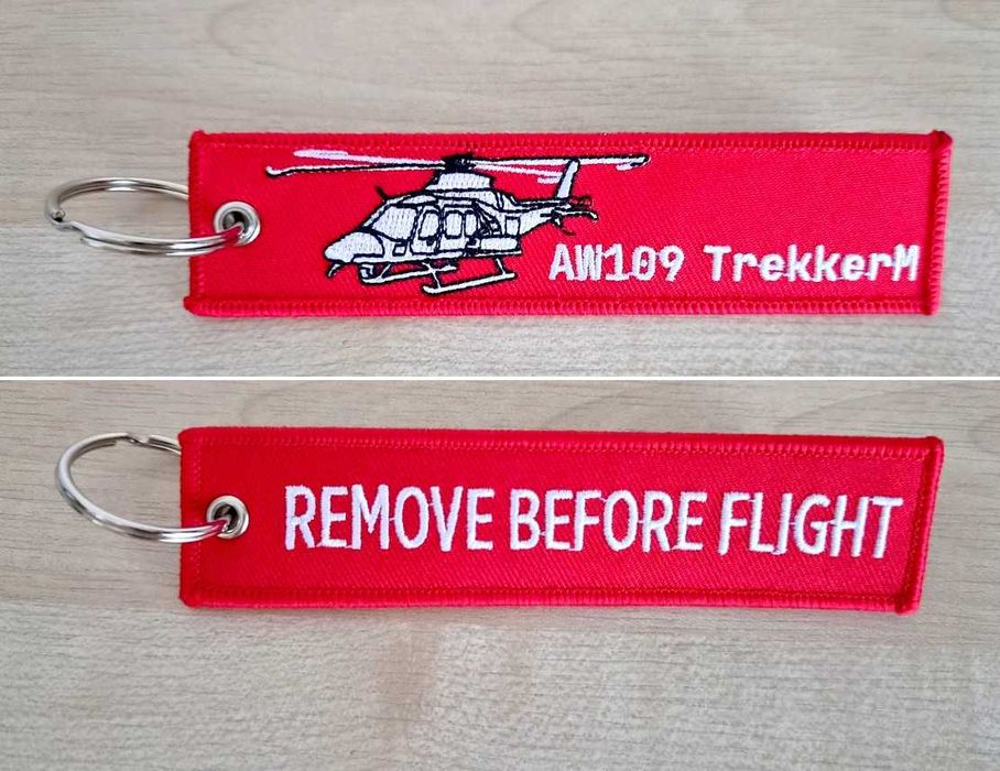 Zawieszka breloczek lotniczy AW109 helikopter Remove Before Flight