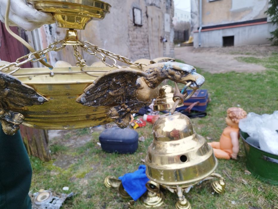 Dwa Żyrandole Z mosiądzu