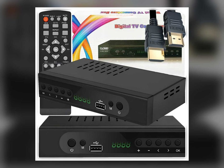Tuner DVB-T2 Dekoder Telewizji Naziemnej HEVC H.265 4K Ultra HD HDMI USB Nagrywanie PVR Pilot Scart