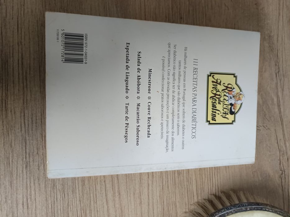 Livro "Receitas, avó, Rosalina"Diabéticos.