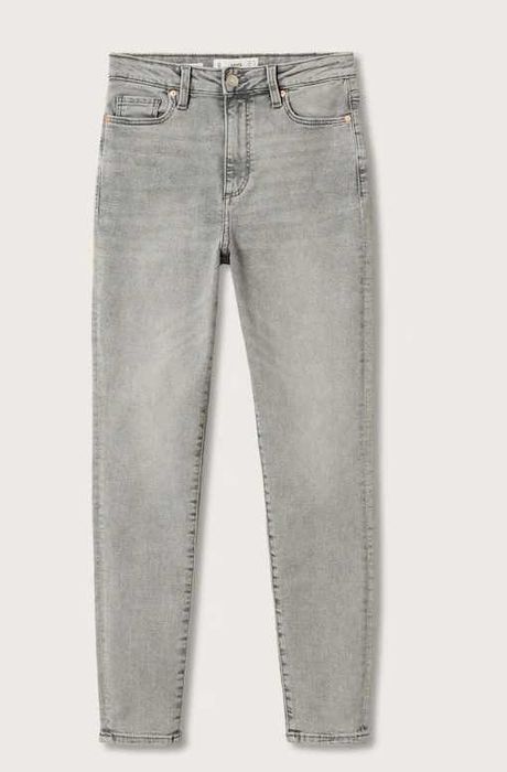 Dżinsy skinny z wysokim stanem jeansy szare 38 M