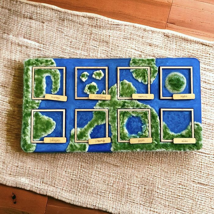 Formy ukształtowania terenu Montessori tabliczki sensoryczne z tacą