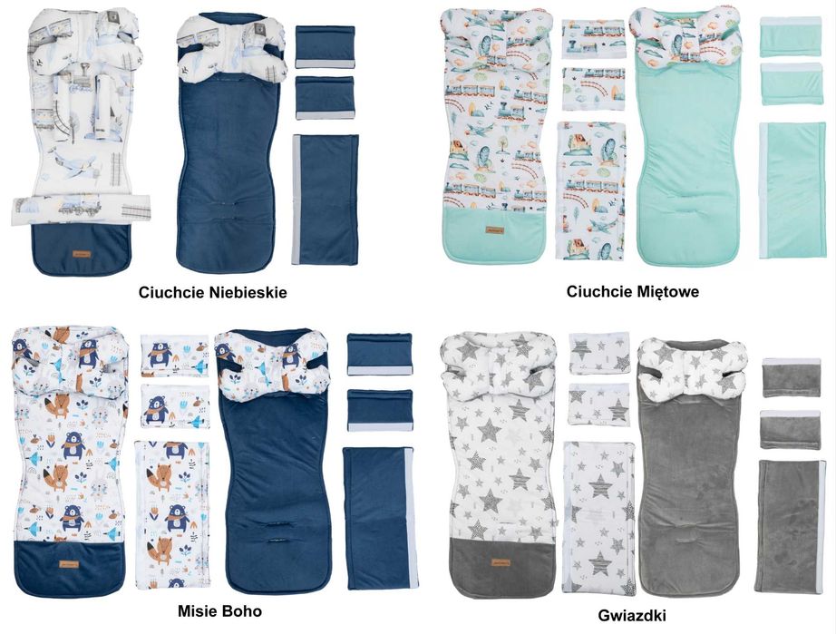 Wkładka do wózka spacerówki dwustronna motylek + osłonki Jackmar